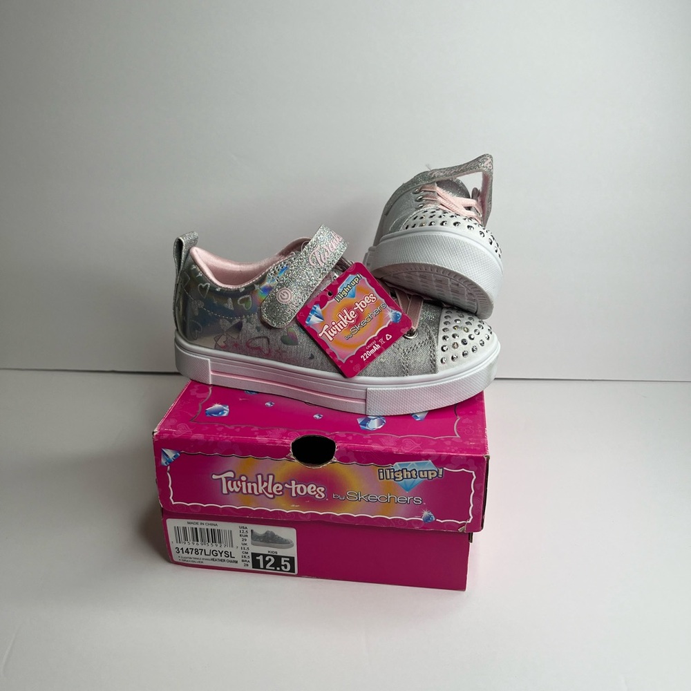 NWT-Skechers Twinkle Toes Kids Shoes - Silver